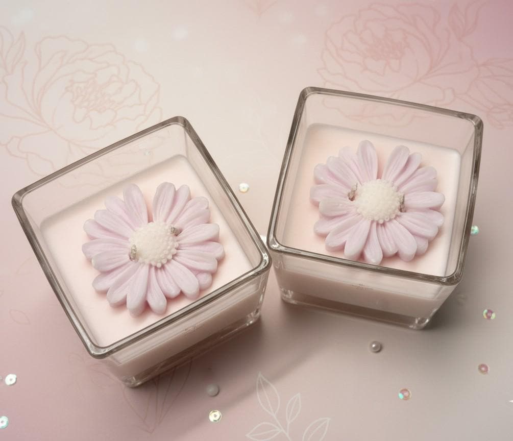 Blush Fields | Soy + Gel Flower Candle