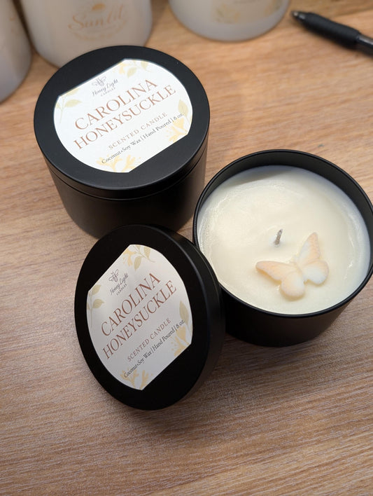 Carolina Honeysuckle Coconut+ Soy Candle 8 oz | Floral Spring Scent | Hand-Poured Candle