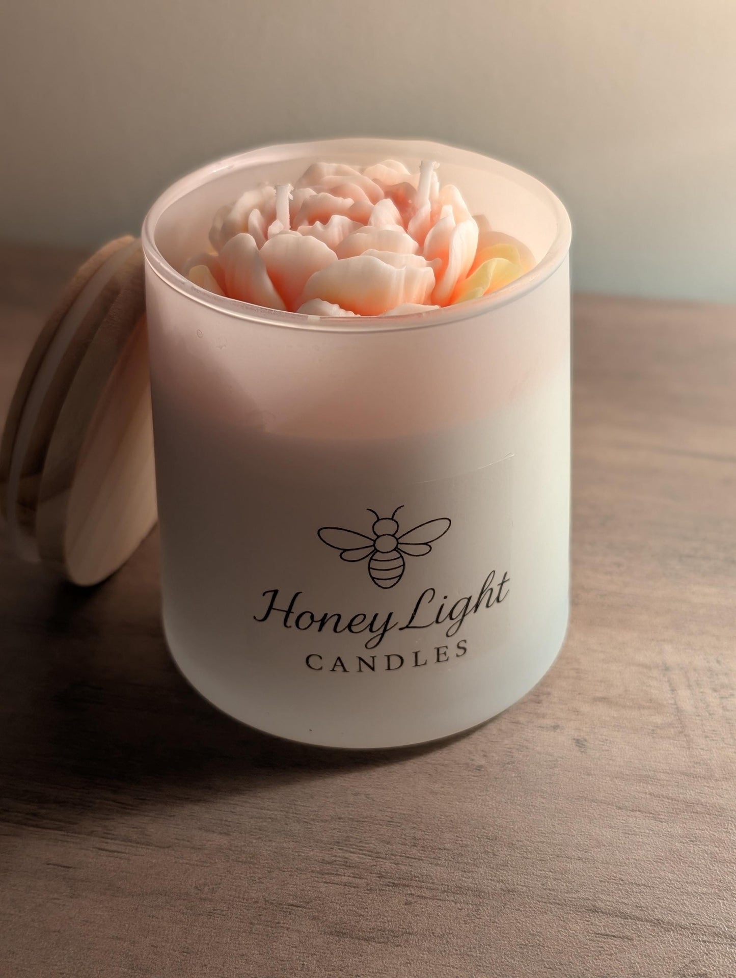 Island Vanilla Soy Candle | Floral Topped Candle | Creamy Vanilla Scent