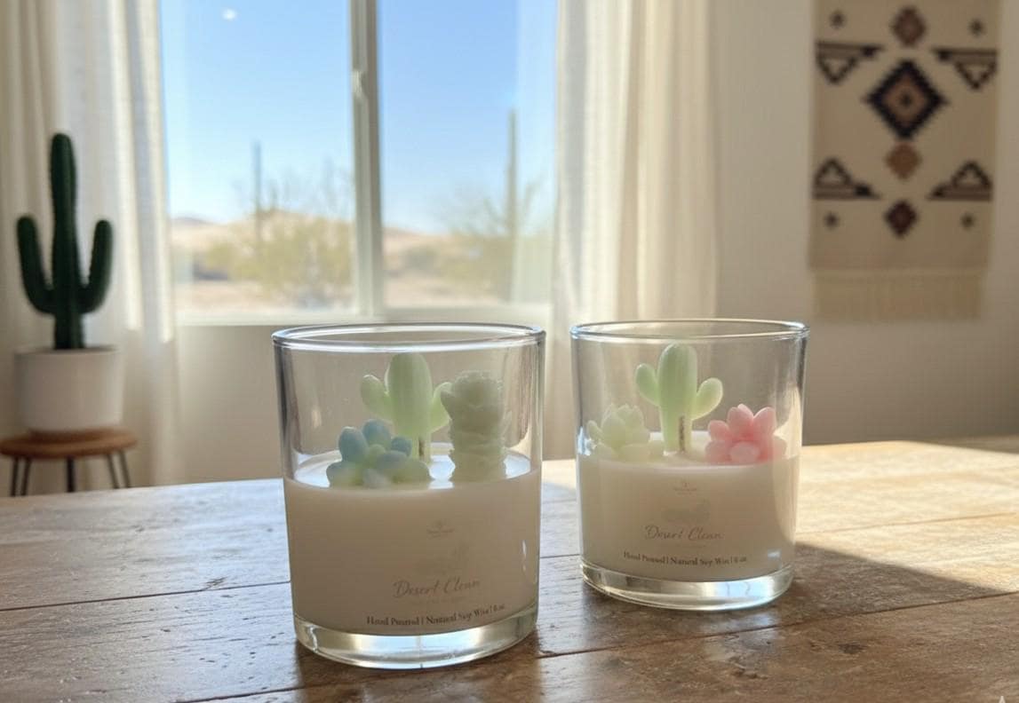 Desert Clean – Soy Candle | Cucumber Melon + Lemon | 8oz Clean Burning Candle