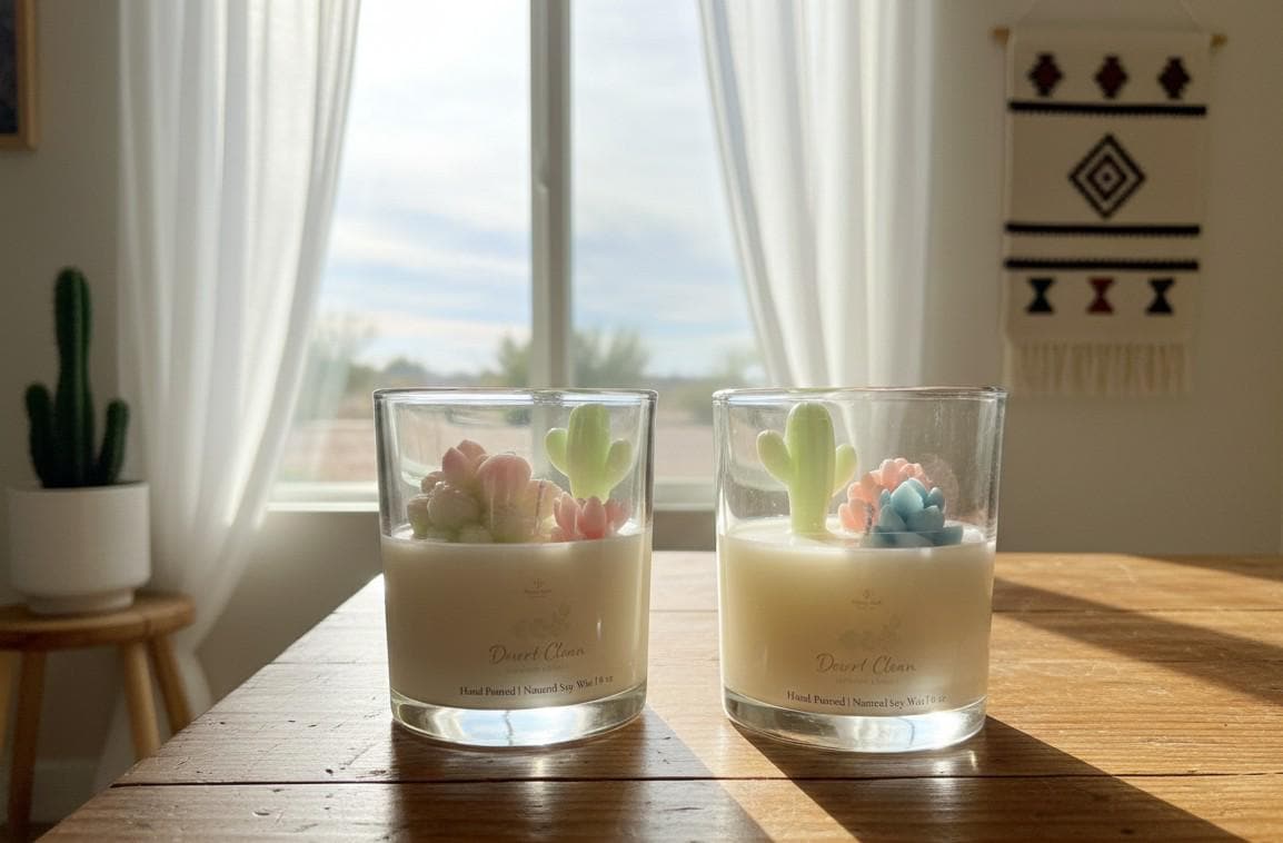 Desert Clean – Soy Candle | Cucumber Melon + Lemon | 8oz Clean Burning Candle