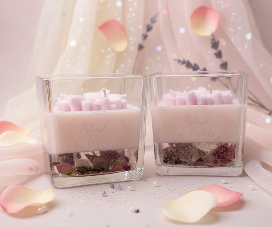 Blush Fields | Soy + Gel Flower Candle