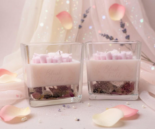 Blush Fields | Soy + Gel Flower Candle