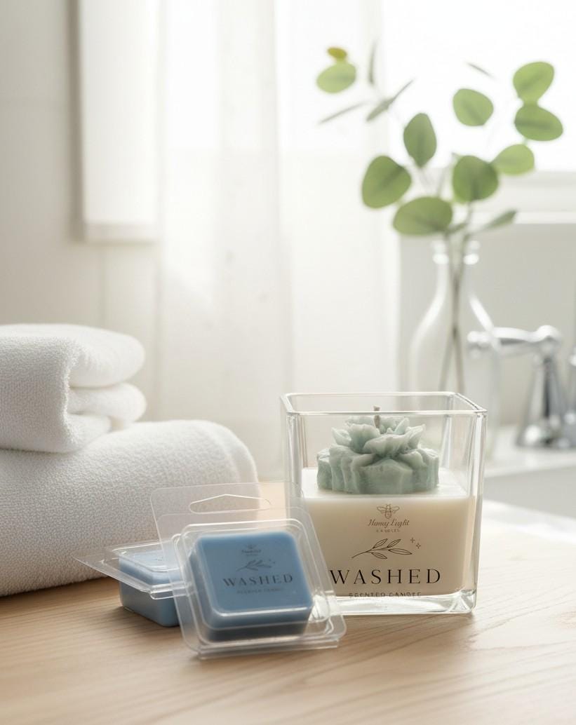 Washed | Soy Candle | Clean Linen Scent | Hand Poured